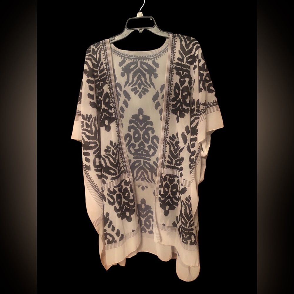 Black and white sheer kimono --one size